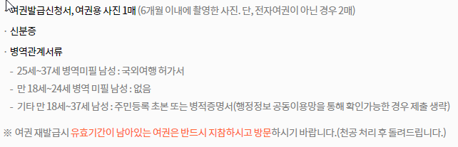 여권 발급 준비물