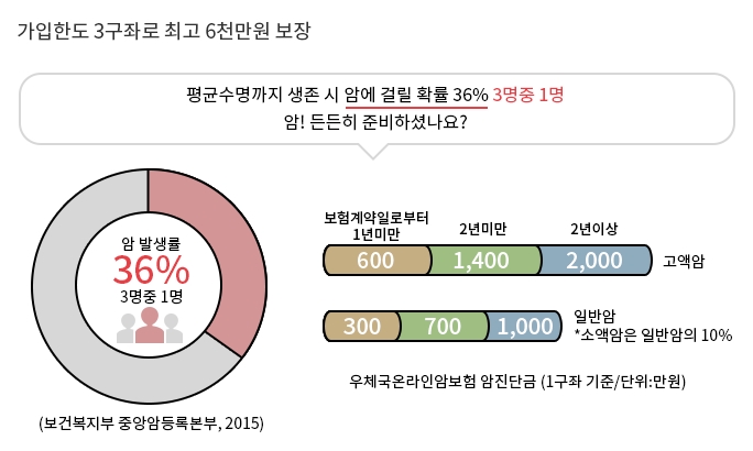 우체국 암보험 고액암 최고6천만원

