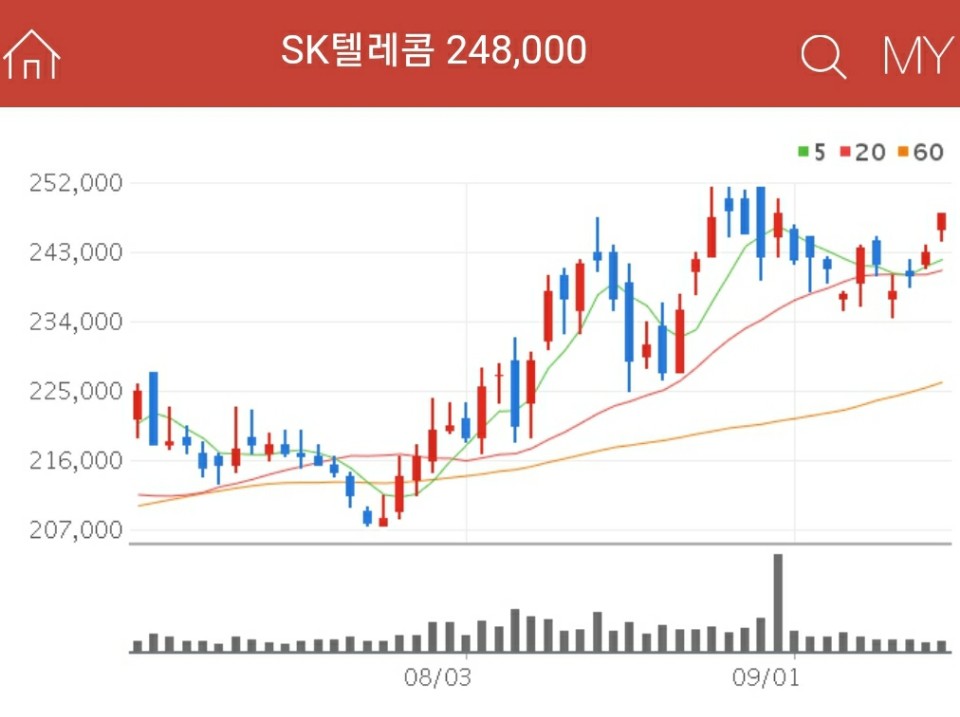 SK텔레콤 차트