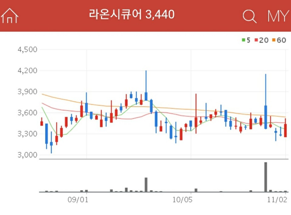 인터넷은행 관련주 - 라온시큐어