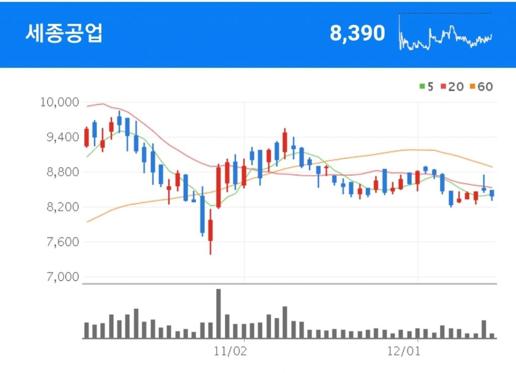 탄소중립 관련주 - 세종공업