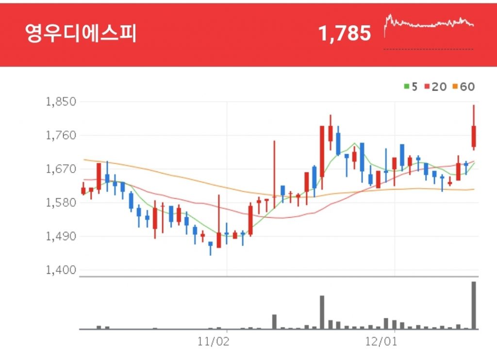 마이크로 LED 관련주 - 영우디에스피