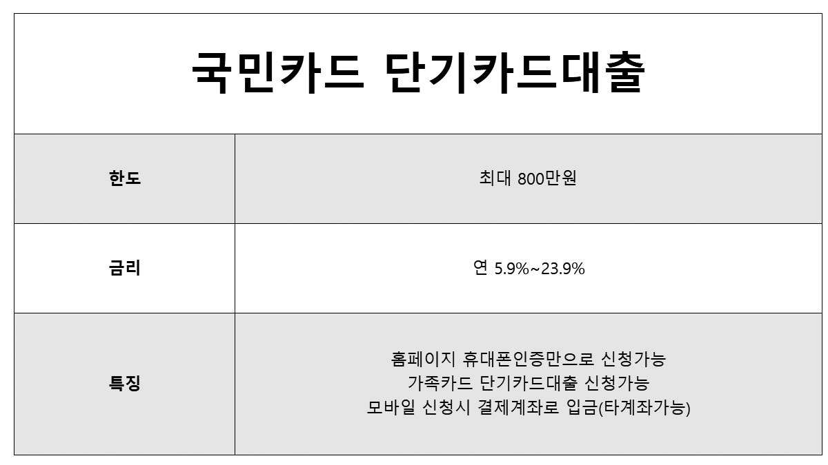 카드 단기 대출