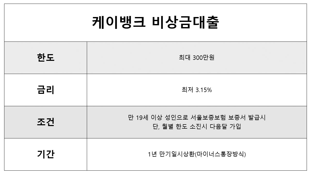 주말 소액대출 24시간 대출 케이뱅크 비상금대출