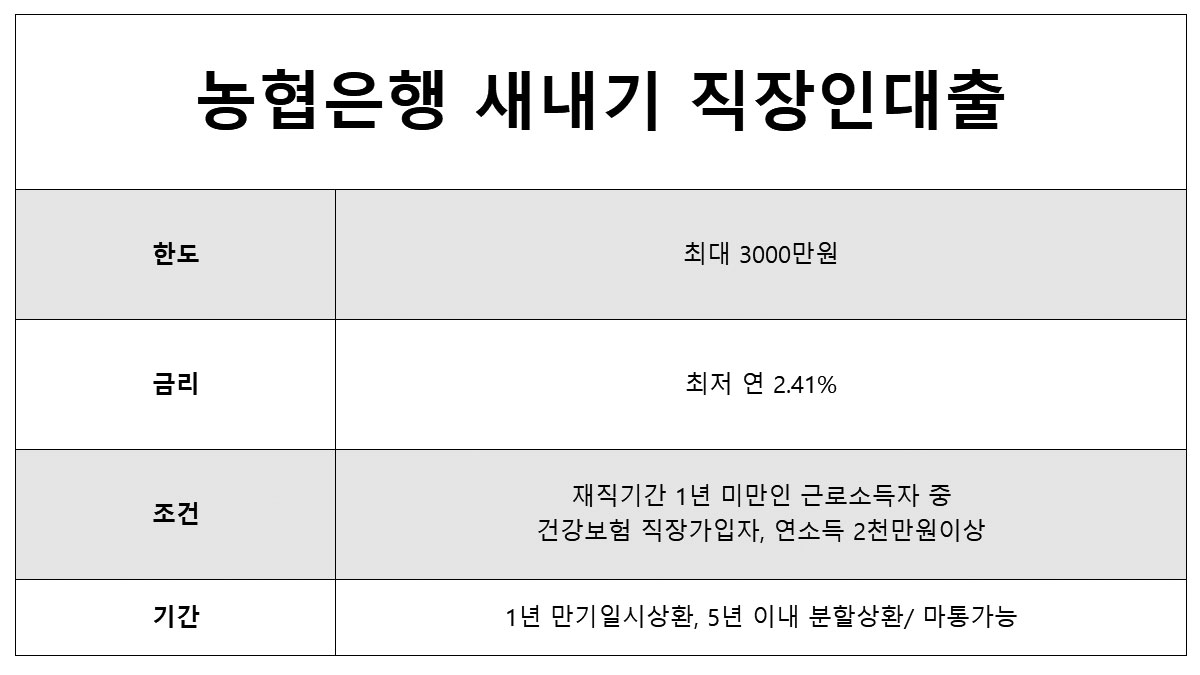 농협은행 새내기 직장인대출