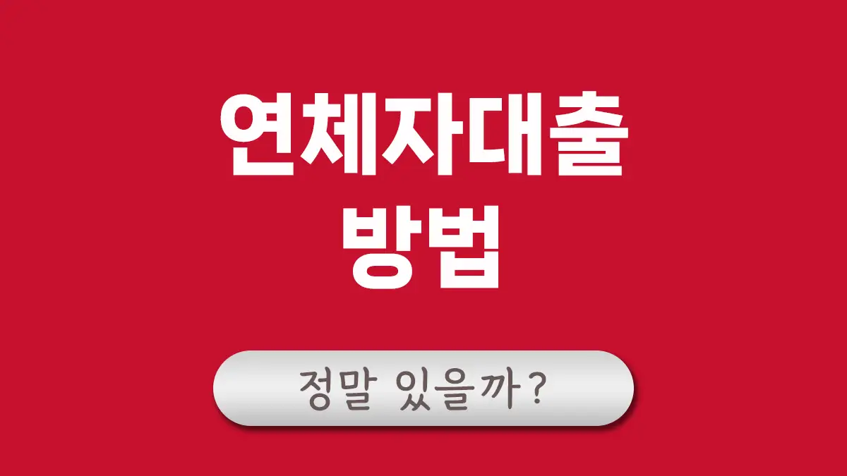 연체자대출방법