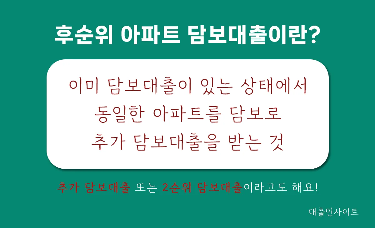 후순위 아파트 담보대출이란