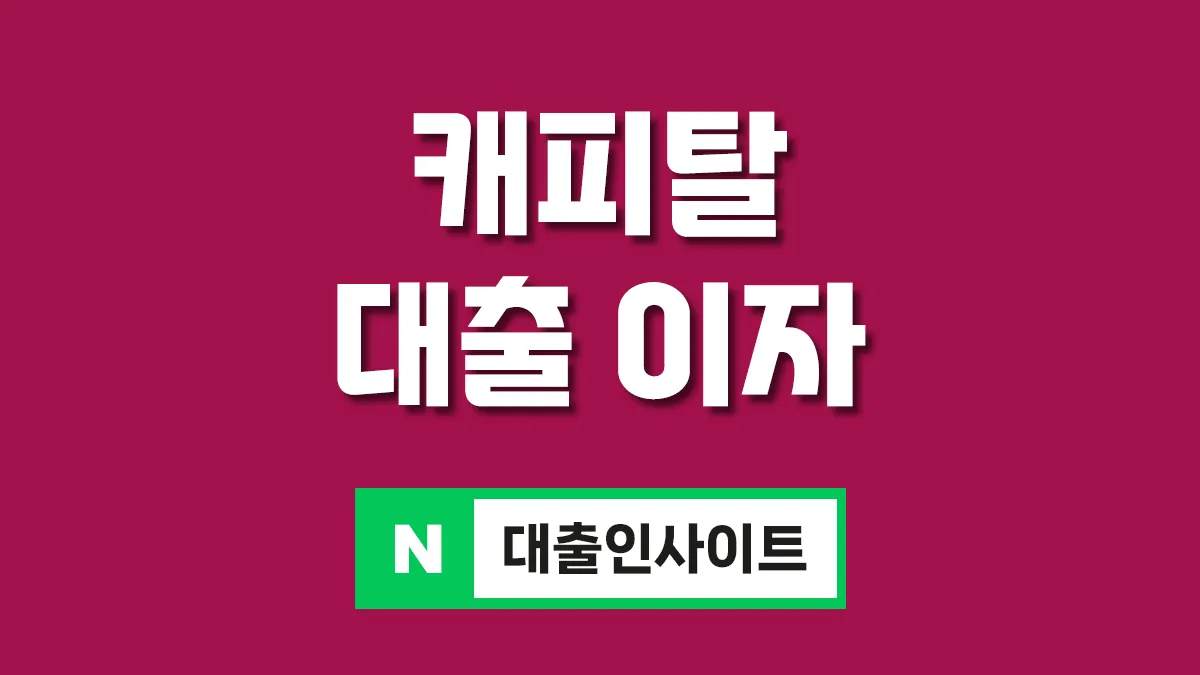 캐피탈 대출 이자 대표이미지