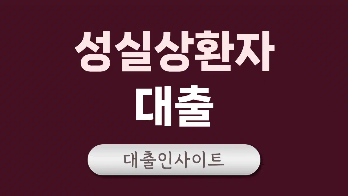 성실상환자 대출 신용회복자 대출 파산대출 회생대출