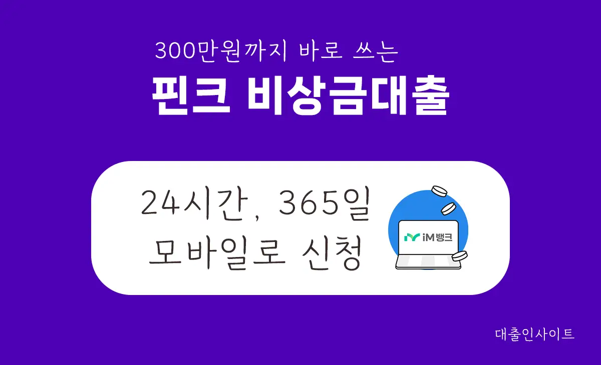 소액비상금대출 핀크 비상금대출 특징