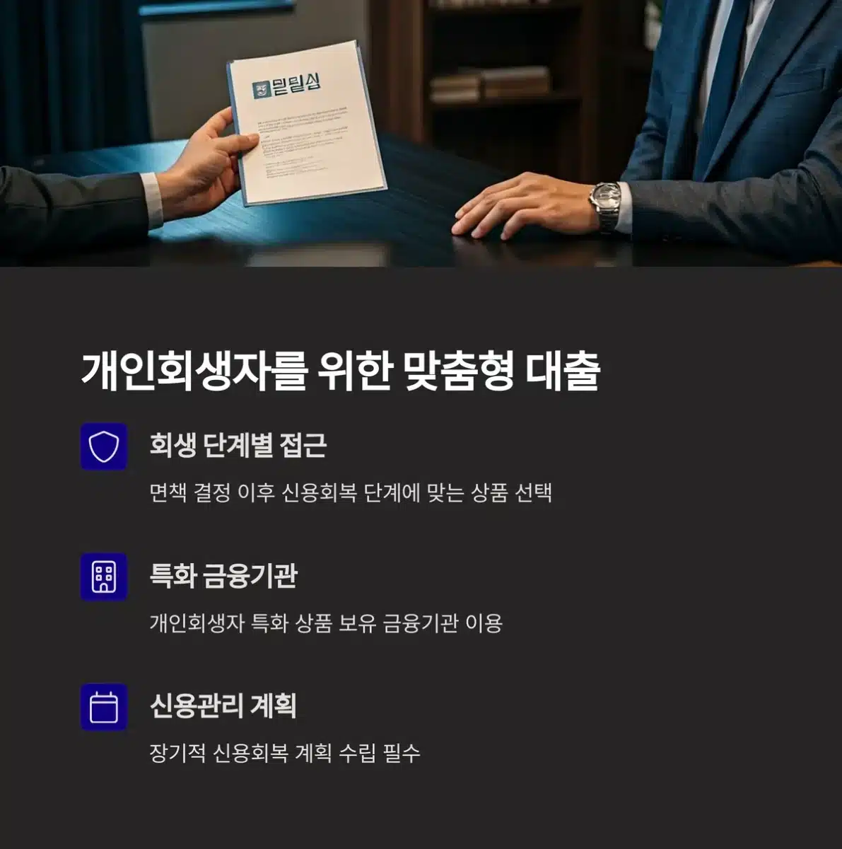 개인회생자를 위한 맞춤형 대출
